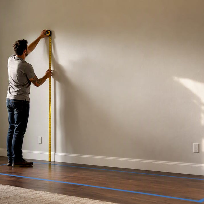 Measuring wall length for sofa placement