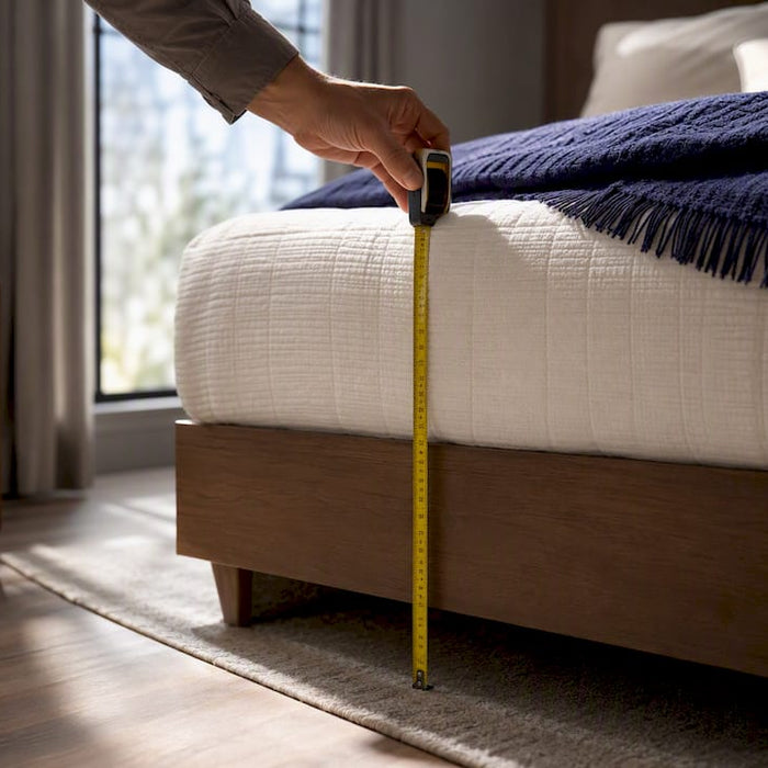 Tape measure checking mattress top height