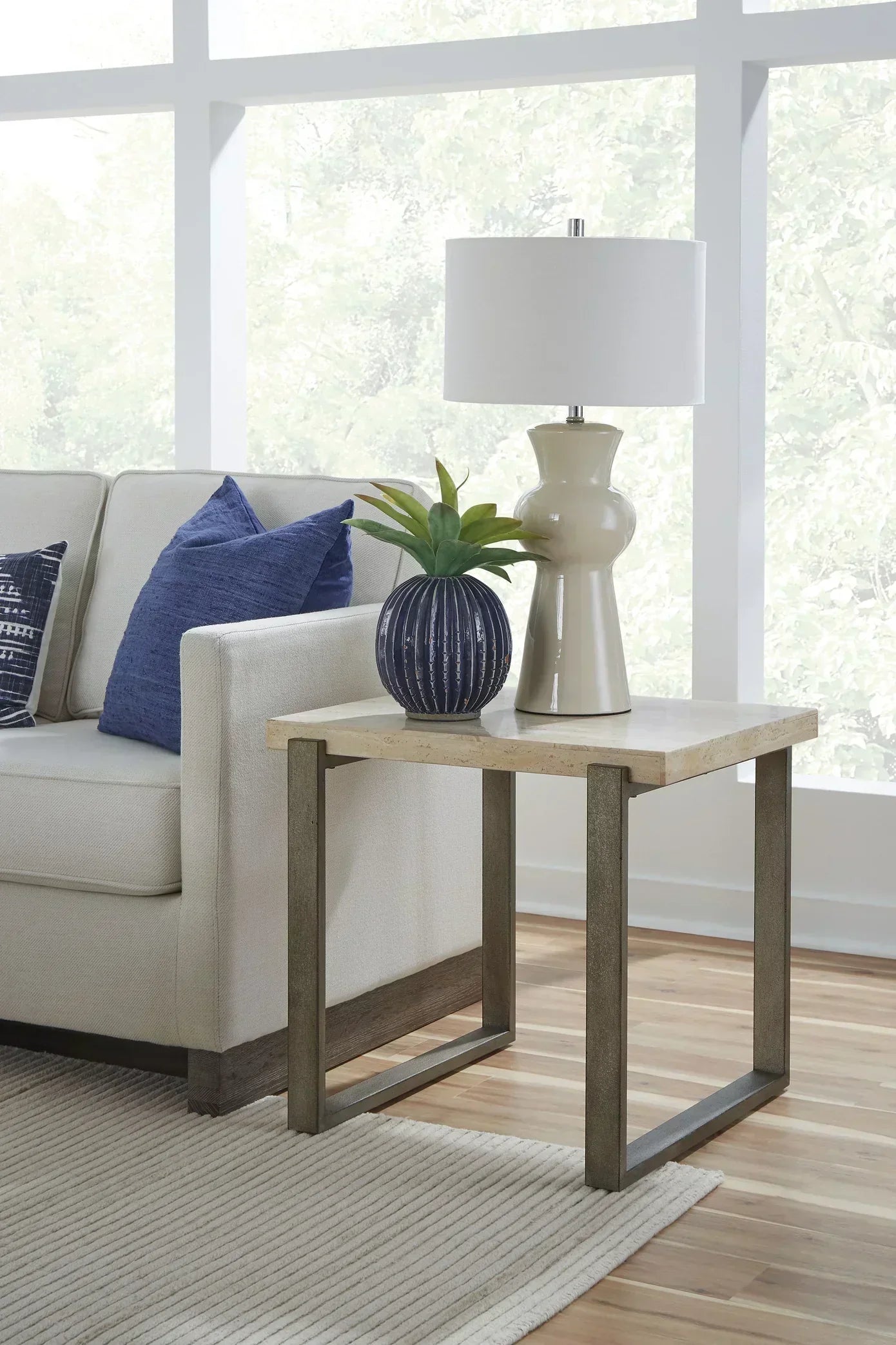 Contemporary home furnishings from cozyhome – dining table and accent chairs in bright open space