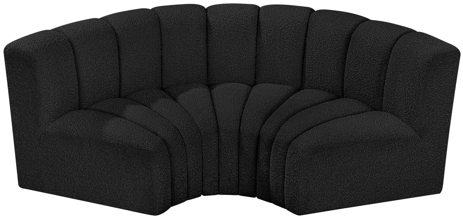 Arc - Boucle Fabric 3 Piece Modular U-Shaped Sofa