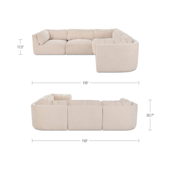 Matina - Classic L Modular Sectional - Oatmeal