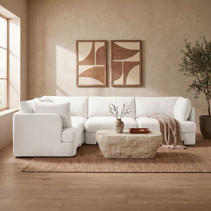 Hammond - Velvet Performance Fabric Upholstered 4 Piece Sectional