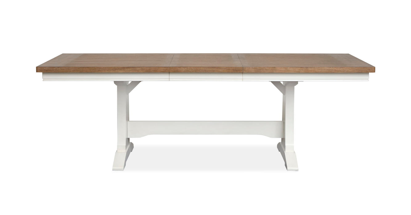 Kingston - Extendable Trestle Dining Table - Whisper White And Cerused Nutmeg
