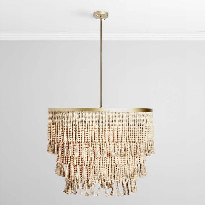 Brittany - Beaded Chandelier - Natural