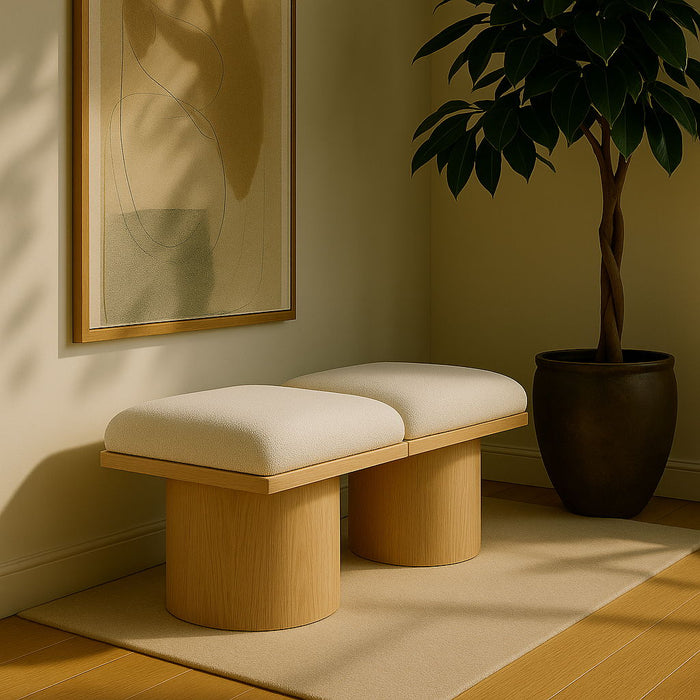 Pavilion - 2 Piece Modular Bench With Natural Base