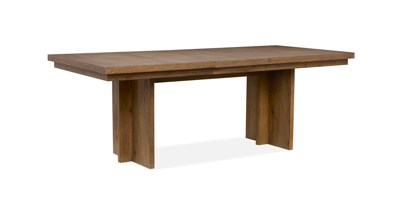 Marcel - Extendable Trestle Dining Table - Harvest Brown