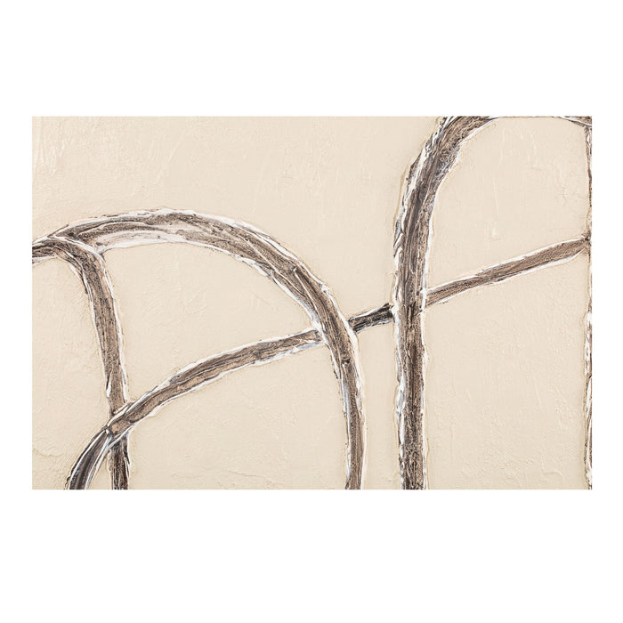 Encounters - Framed Painting - Beige