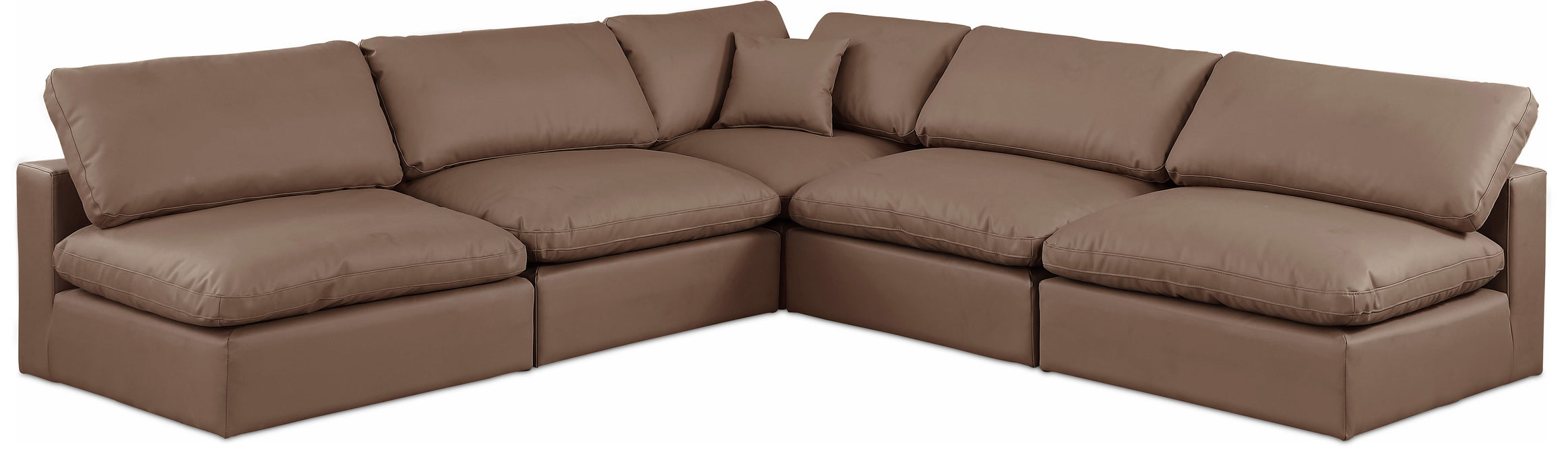 Comfy - 5 Piece Faux Leather Modular Corner Armless Sectional