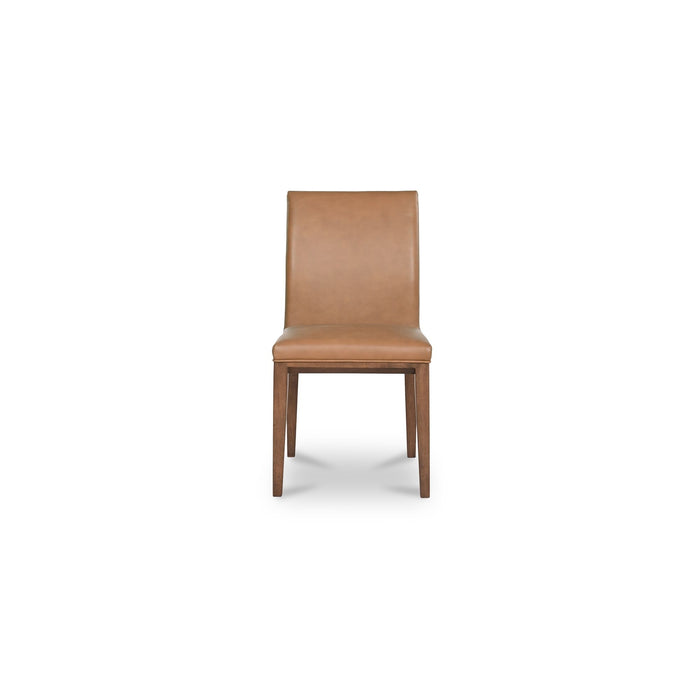 Frankie - Dining Chair Leather (Set of 2) - Tan / Brown