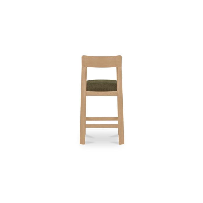 Oli - Counter Stool - Dark Green / Light Brown