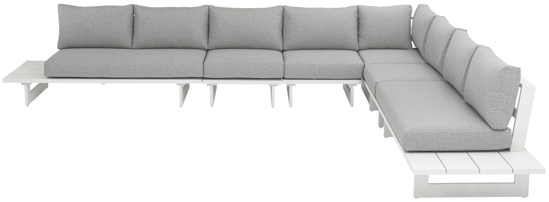 Maldives - 6 Piece Water Resistant Outdoor Patio Modular Sectional With White Base
