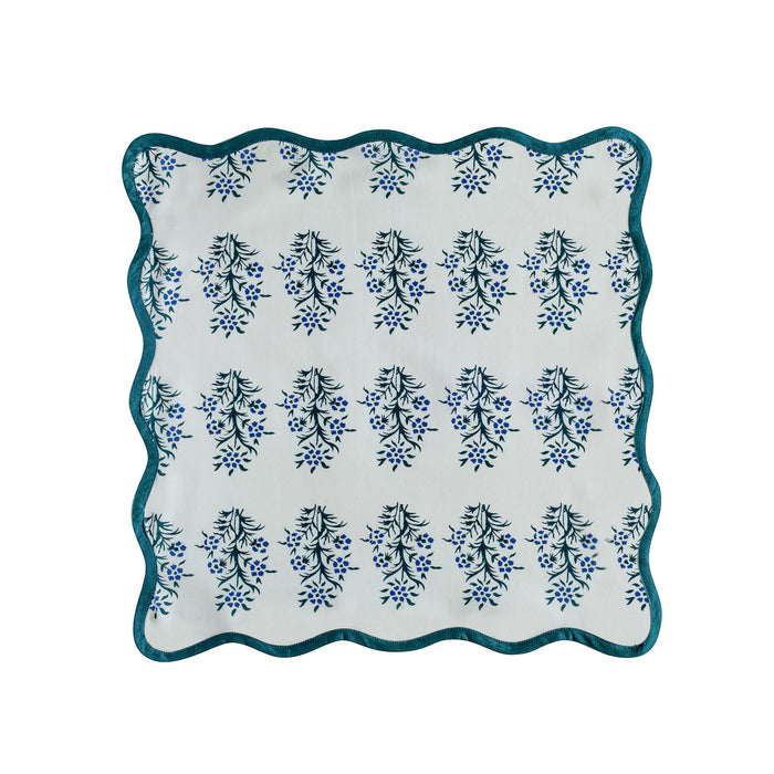 Crissy - Cotton Canvas Printed Napkins (Set of 4) - Blue Cornflower