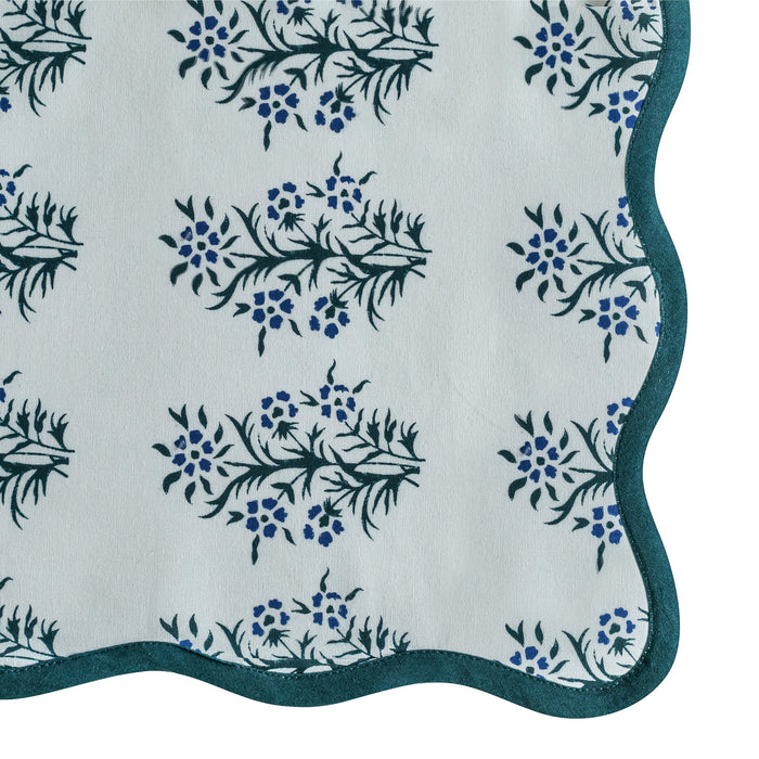 Crissy - Cotton Canvas Printed Napkins (Set of 4) - Blue Cornflower