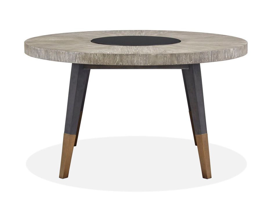 Ryker - Round Dining Table - Nocturn Black And Coventry Gray