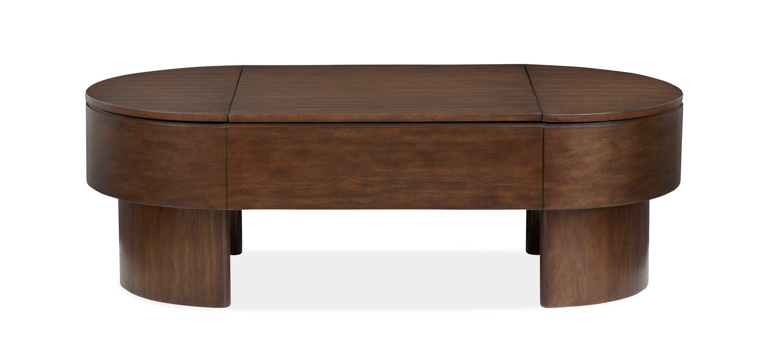 Holloway - Oval Lift Top Cocktail Table - Toasted Almond