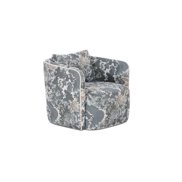 Cecil - Accent Chair Tapestry - Blue / Gray