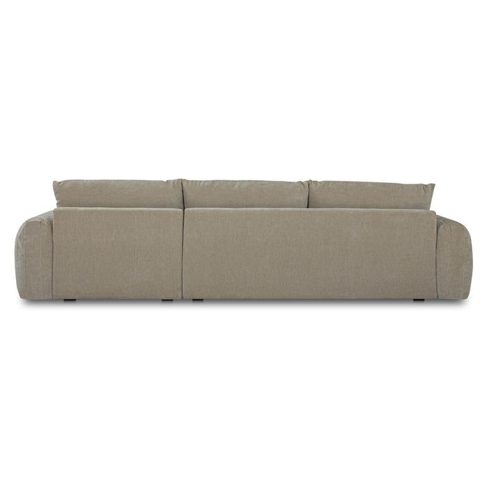 Berga - Sectional Pebble Right Stationary Sofa - Gray