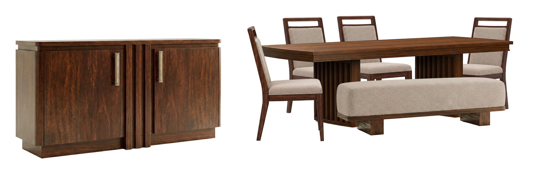 Reena - Extendable Trestle Dining Table Set