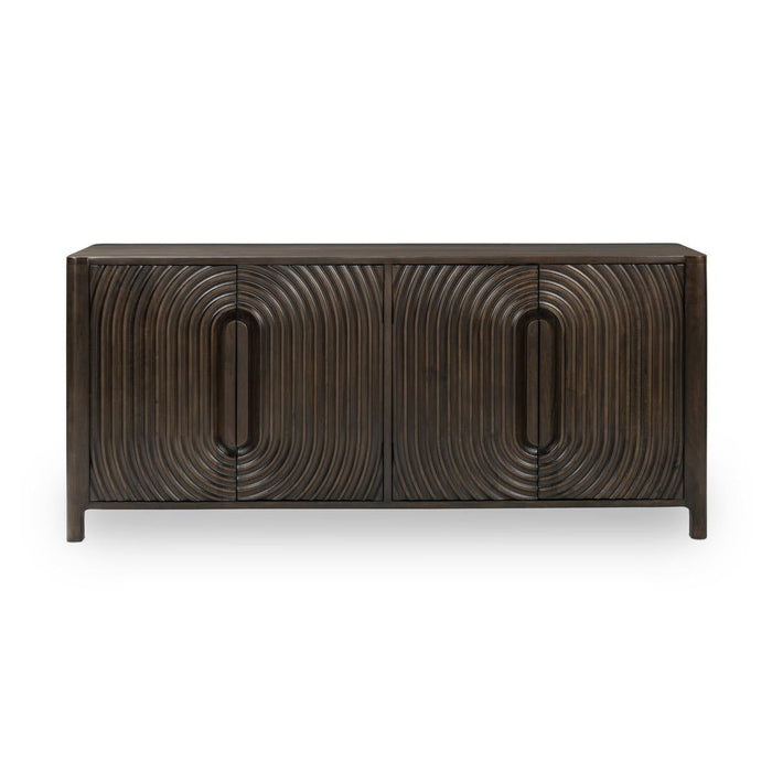 Colson - Mango Wood 4 Door Cabinet - Coffee Brown