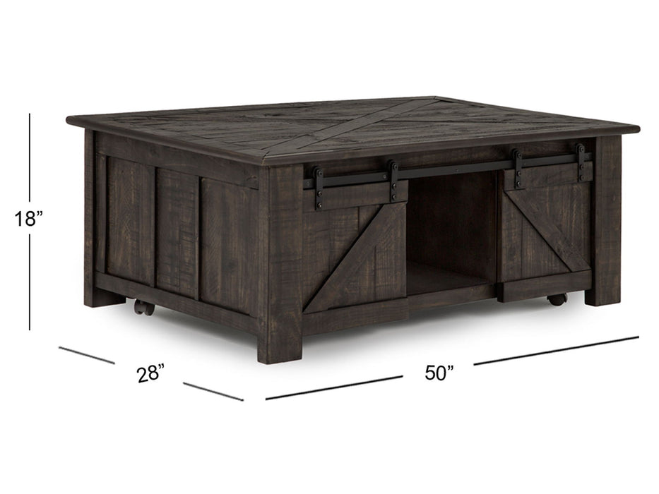 Garrett - Rectangular Lift-top Cocktail Table With Casters - Weathered Charcoal