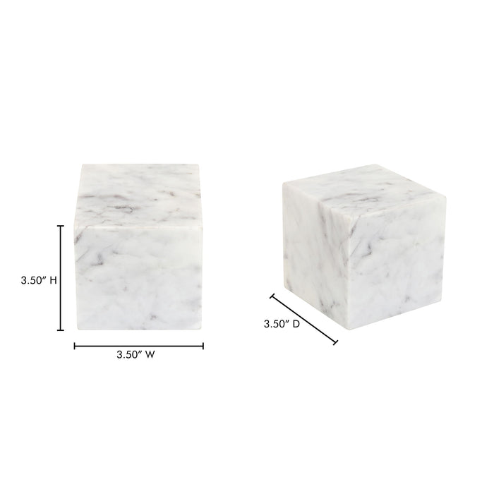Cora - Cube Tabletop Accent - Purple / White Marble