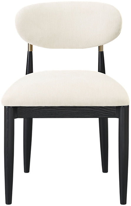 Riccio - Fabric Dining Side Chair (Set of 2) - Black And Gold Frame