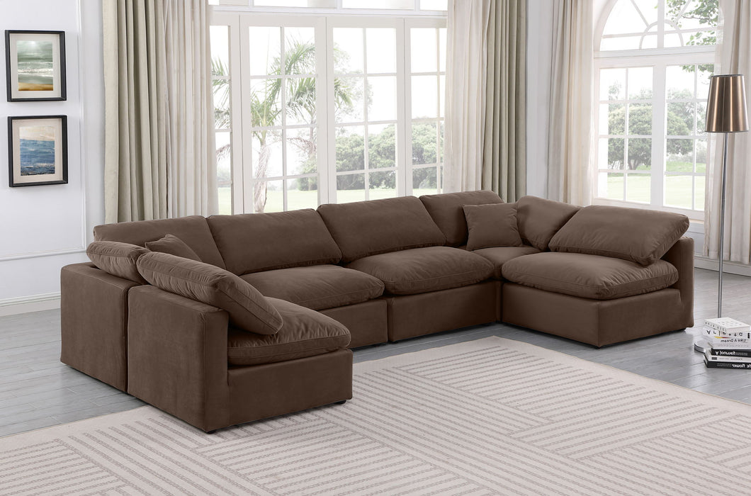 Indulge - Velvet 6 Piece Modular U-Shaped Sectional