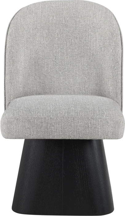 Marlowe - Linen Textured Fabric Upholstered Swivel Dining Side Chair - Stained Black