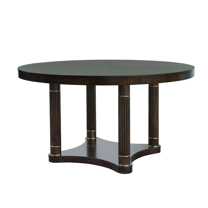 Asher Park - Round Dining Table - Piano Brown