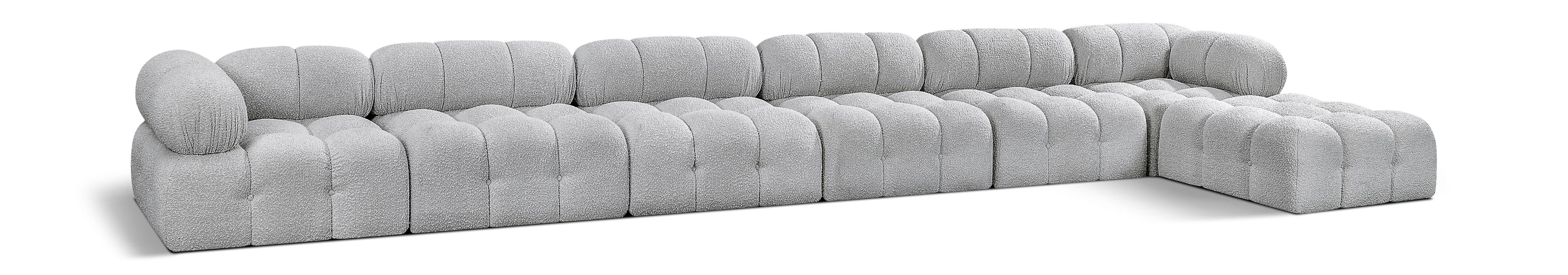 Ames - 7 Piece Boucle Fabric Modular L-Shaped Sectional