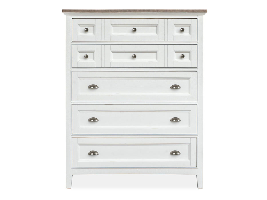 Heron Cove - Two Tone Drawer Chest - Chalk White And Dovetail Gray