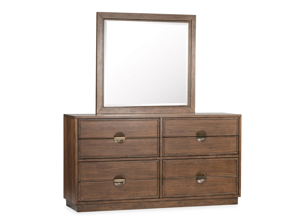 Selena - Double Drawer Dresser With Landscape Mirror - Brown