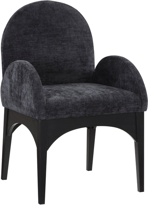 Waldorf - Chenille Dining Arm Chair With Black Legs