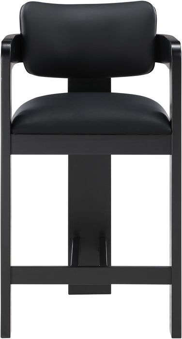 Sacha - Vegan Leather Upholstered Counter Stool With Black Base