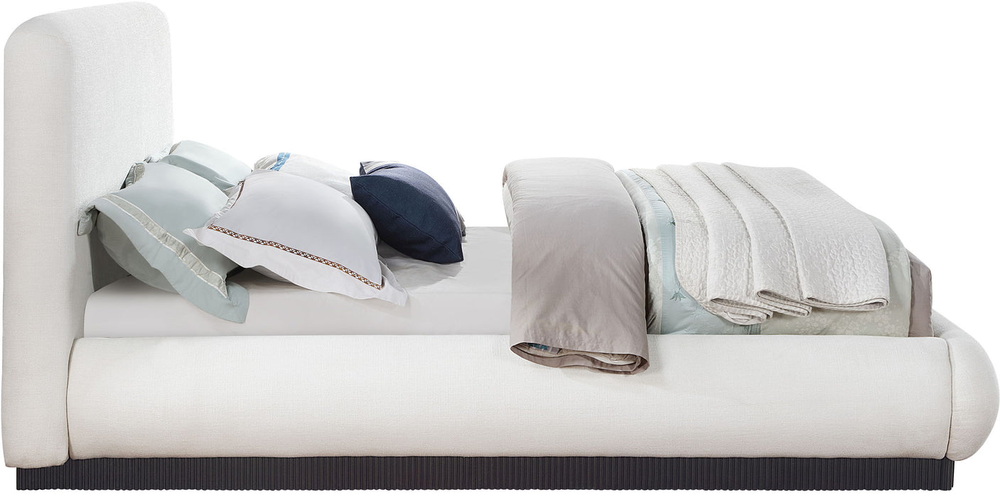 Rigby - Linen Bed With Black Base