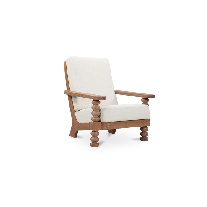 Ingrid - Accent Chair - Off White / Light Brown