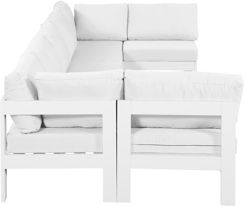 Nizuc - Outdoor Patio 7 Piece Modular Sectional With White Frame