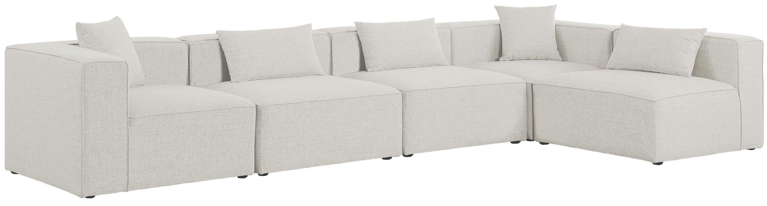 Cube - Linen 5 Piece Modular Sectional