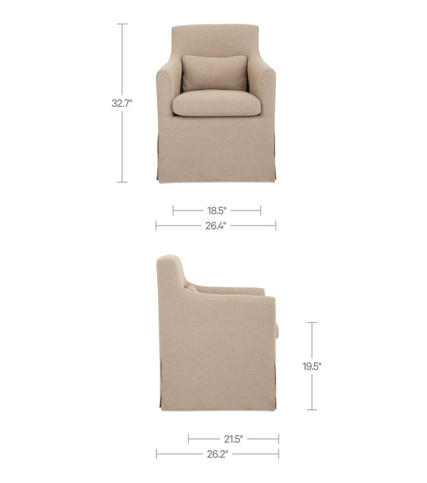 Lydia - Outdoor Slipcover Dining Chair - Light Brown