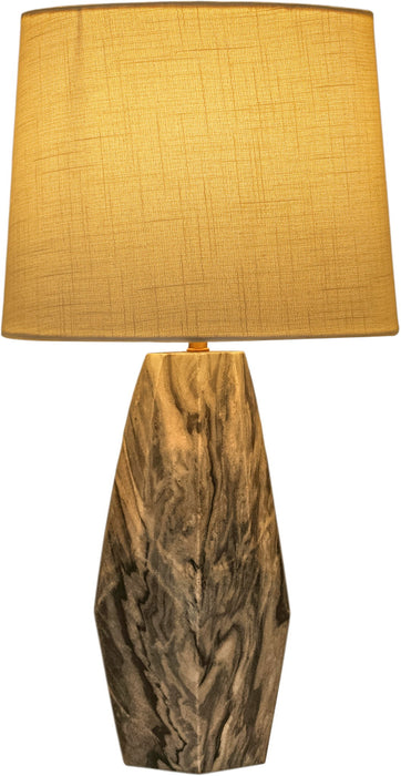 Seraphine - Genuine Marble And Linen Textured Fabric Table Lamp
