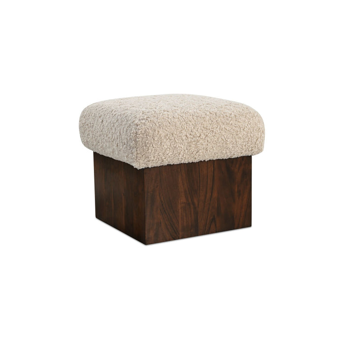 Serge - Ottoman Faux Shearling - Cream / White / Dark Brown