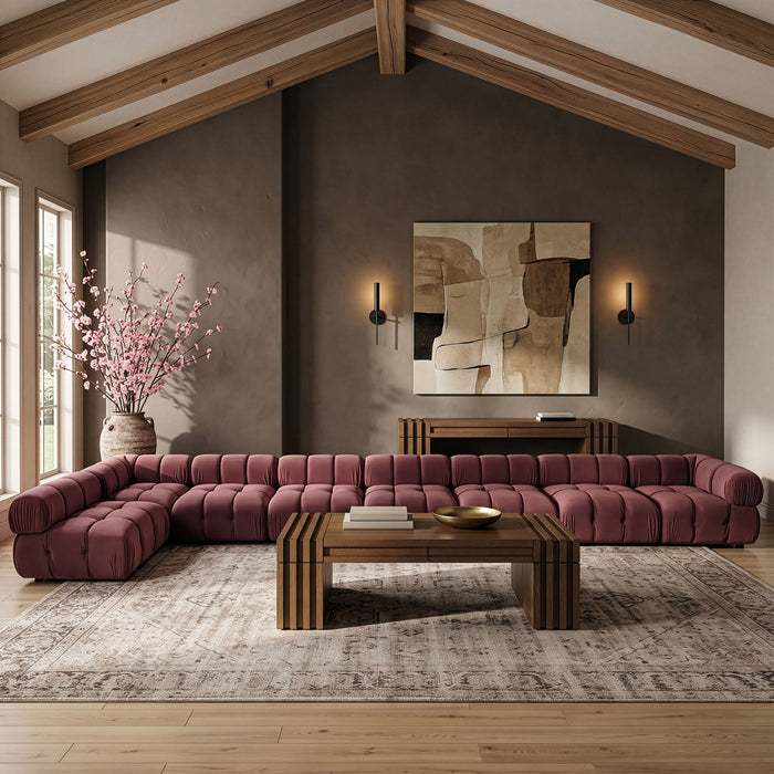 Orin - Velvet Performance Fabric Upholstered 8 Piece L-Shaped Sectional
