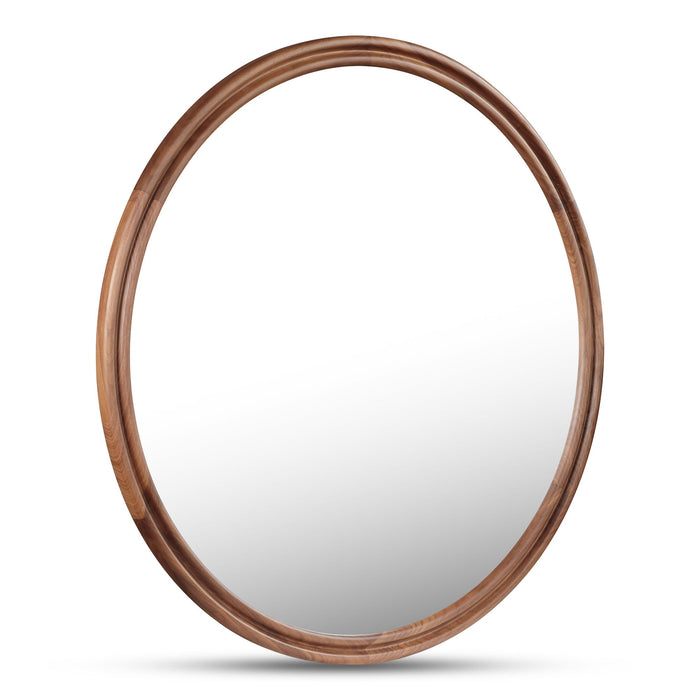 Alcott - Round Accent Mirror Large - Dark Brown