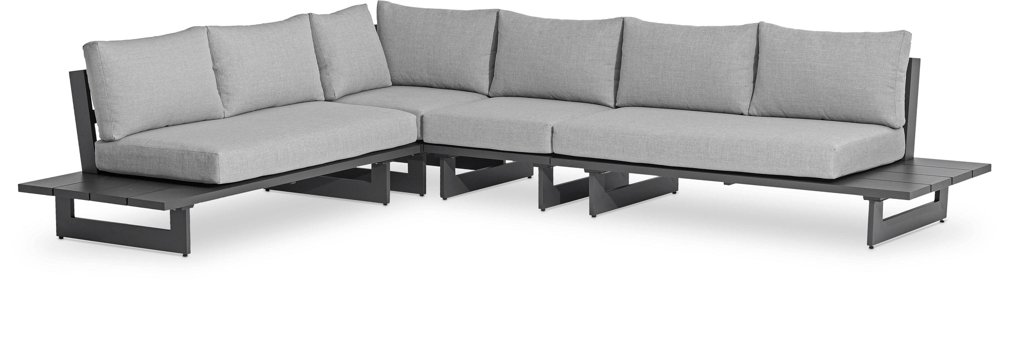 Maldives - 4 Piece Water Resistant Outdoor Patio Modular Sectional With Gray Base
