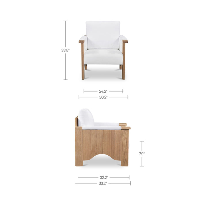 Bauer - Accent Chair - Cream / White / Light Brown