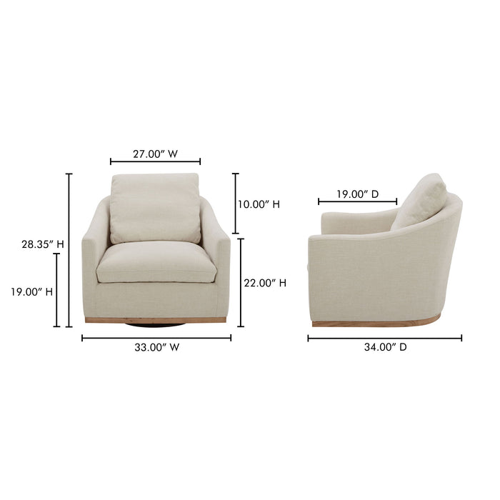 Linden - Swivel Chair - Soft Beige