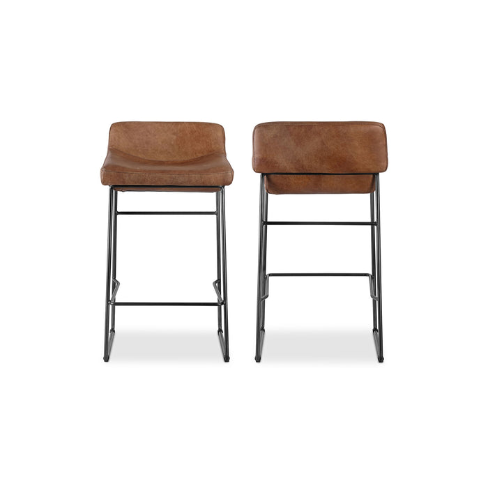 Starlet - Leather Open Road Counter Stool (Set of 2) - Brown