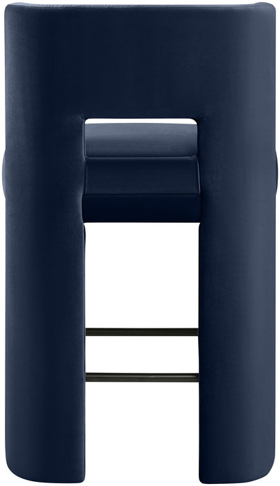 Zuno - Velvet Performance Fabric Upholstered Counter Stool (Set of 2)