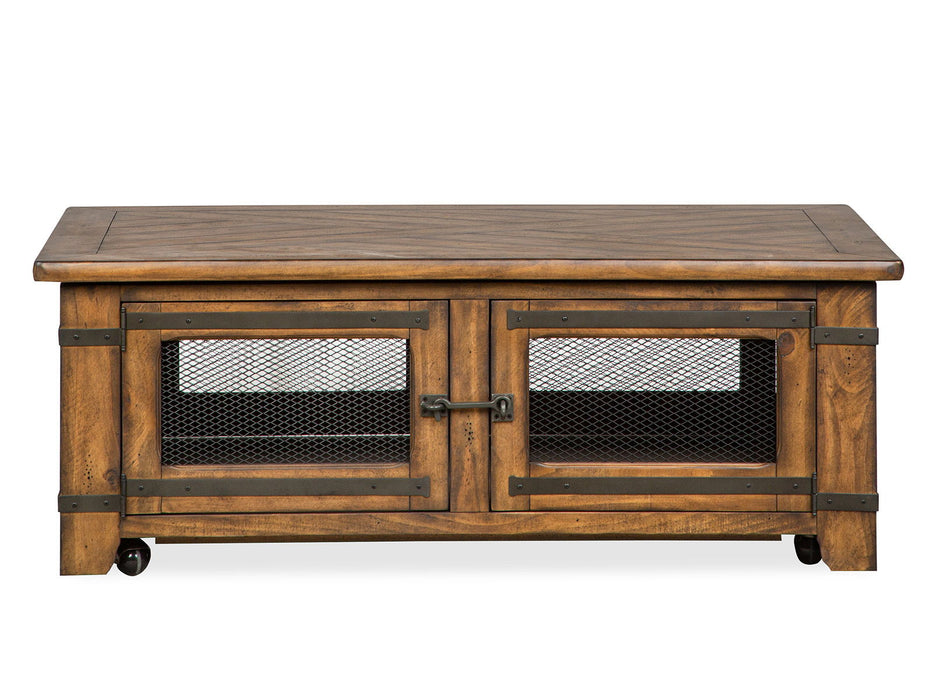 Chesterfield - Top Storage Cocktail Table With Casters - Farmhouse Timber