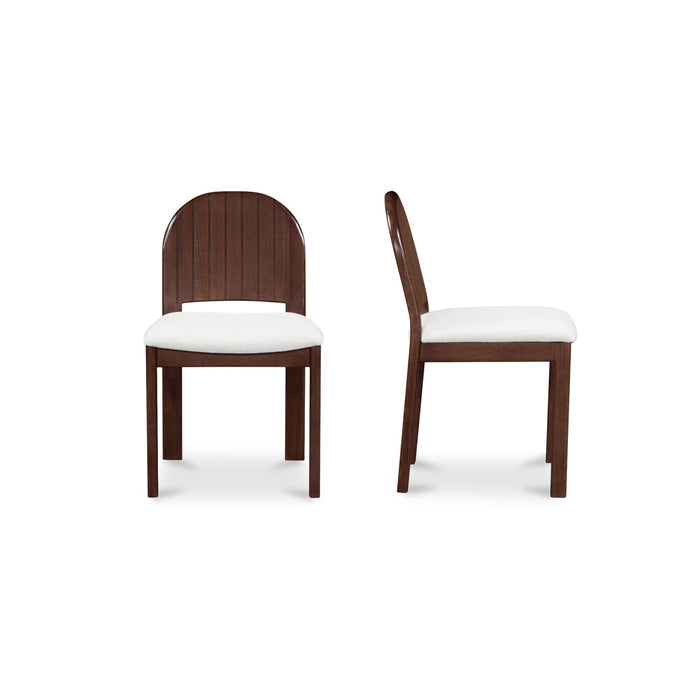 Emil - Dining Chair (Set of 2) - Cream / White / Dark Brown